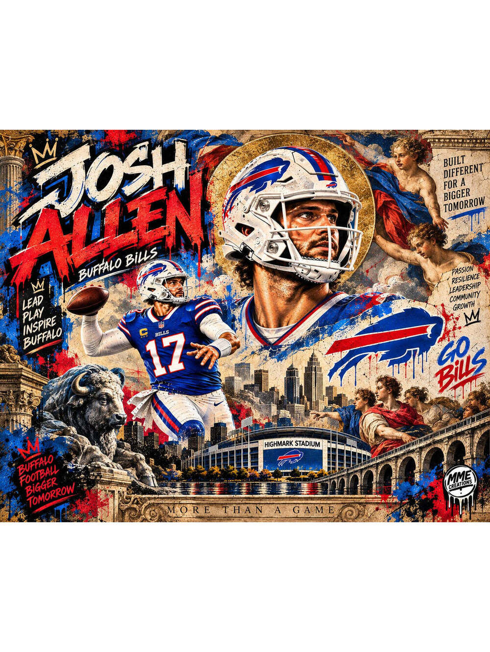 4796 Josh Allen Graffiti × Renaissance Painti AG Collection 8x10 Landscape Print